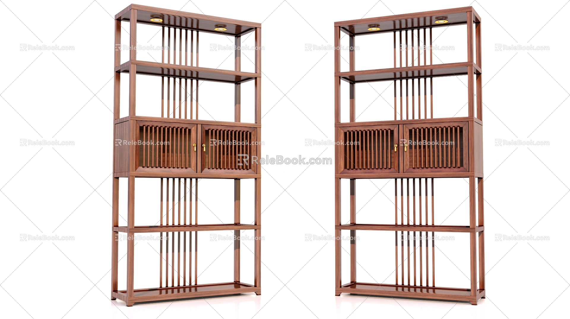 Wooden Seven-Star Antique Rack 3d model