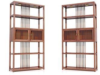 Wooden Seven-Star Antique Rack 3d model