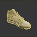 Modern Fashionable Gray Sneakers With Yellow Accents And Cushioned Sole