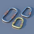 Silver And Gold Metal Carabiner Clips With Copper Fasteners For Daily Use