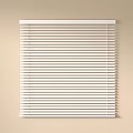White Window Blinds Installed On Beige Wall For Modern Interior 3d model