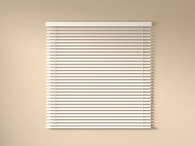 White Window Blinds Installed On Beige Wall For Modern Interior 3d model
