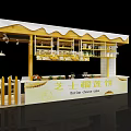 Yellow White Mall Shop For Cheese Durian Pancake With Counter And Display Decor