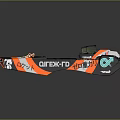 Custom Designed Racing Kart Body With Orange Black Graphics And Sponsor Logos