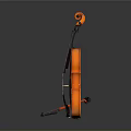 High Quality Orange Violin With Bow On Black Background For Daily Living