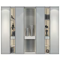 Modern Wooden Cabinet Shelf With Glass Doors Multi Tiered Storage For Decorative Items And Books
