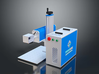 Computer Controlled Laser Marking Machine With Precision Control Box And Work Platform 3d model