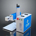 Computer Controlled Laser Marking Machine With Precision Control Box And Work Platform 3d model