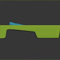 Green Paint Tray With Roller And Blue Handle Scraper For Home Painting