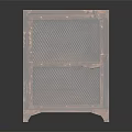 Industrial Style Entryway Console Cabinet With Metal Mesh Doors And Wooden Frame