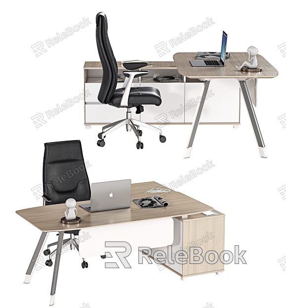 Modern Office Desk Manager Desk Leader Desk Staff Desk Office Chair Chair Computer Decoration model