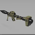 Tan Military Rocket Launcher with Scope Stand And Electronic Control Panel Design 3d model