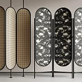 Silent Screen Rattan Screen Partition Middle Ancient Screen 3d model