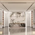 Modern Hall Sales Department Reception Desk 3d model