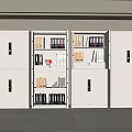 White File Cabinet With Multiple Doors And Office Supplies Storage Solution