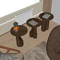 Modern poliform side a few solid wood side a few round a few 3d model