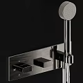 Modern Rainfall Shower Faucet With Cascading Water Flow And Brushed Metal Finish
