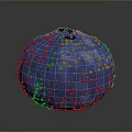 Detailed Lifelike Blue Spherical Blueberry Featuring Textured Surface With Small Protrusions