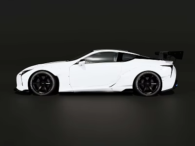 White Modern Sports Car With Sleek Body Black Wheels And Rear Spoiler Design 3d model