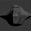 Futuristic Gray Spacecraft With Red Blue Lights And Aerodynamic Cosmic Design