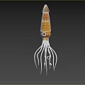 Golden Squid Shaped Decorative Artwork With Long Tentacles And Blue Eye