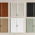 Various Colored Louvered Panel Doors With Brown Beige Black White And Green Finishes