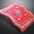 Red Oriental Rug With Intricate Patterns Central Medallion And Decorative Borders