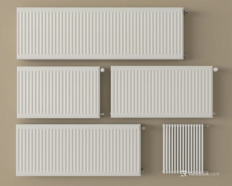 Various White Wall Mounted Radiators With Modern Design For Home Heating 3d model