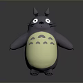 Cute Cartoon Totoro Character With Gray Body Yellow Belly And Big Eyes