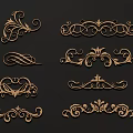 Intricate Ornamental Carved Patterns With Various Curved Designs And Floral Details