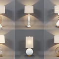 Modern Table Lamps With Diverse Base Designs And White Fabric Shades