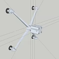 Building Exterior Wall Support System With Metal Frame And Glass Mounting Parts