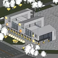 Community supporting housing monomer model 3d model