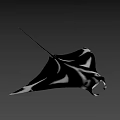 Black And White Manta Ray Game Movie Character With Sleek Body And Distinctive Patterns