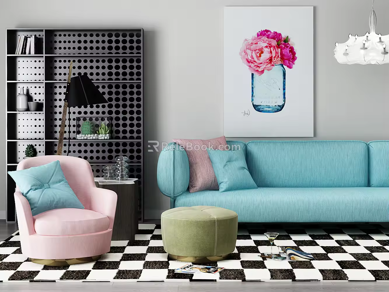 Modern combination sofa combination 3d model