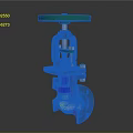Industrial Valve With Green Handwheel Black Body Blue Red Components And Flange Connection