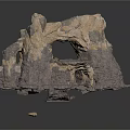 Natural Rock Decorative Structure With Textured Surfaces And Cave Like Openings