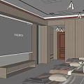 Modern SPA Sauna Room With Wooden Decor Massage Beds And Ambient Lighting