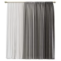 Pleated Curtains In White And Gray Tones For Modern Home Decor