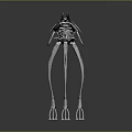 Futuristic Sci Fi Mechanical Creature With Long Slender Legs And Metallic Head Structure 3d model