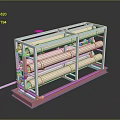 Industrial Equipment With Metal Frame And Multiple Cylindrical Components On Red Base
