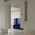 Modern Open Concept Living Dining Room With Wooden Sofa And Coffee Table