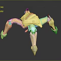 Futuristic Golden Mechanical Spider With Teal Accents And Reflective Surface