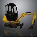Yellow SANY 5018 Small Excavator With Black Cab And Crawler Tracks