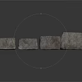Natural Gray Stone Blocks With Rough Texture Aligned In A Straight Line