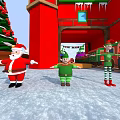 Festive Christmas Scene With Decorated Tree Castle Snowman And Candy Decorations