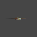 Rustic Axe With Metal Blade And Wooden Handle Leaning Against Stone Wall