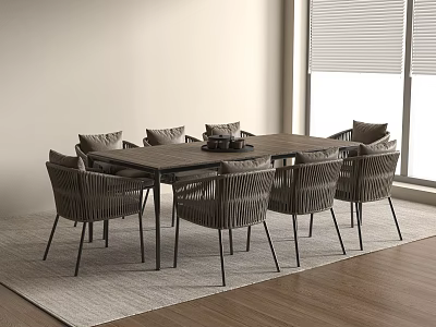 Modern outdoor table and chair modern outdoor dining table and chair set 3d model