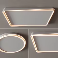 Modern Ceiling Lights With Irregular Polygonal Round Square Shapes And LED Strip Design 3d model