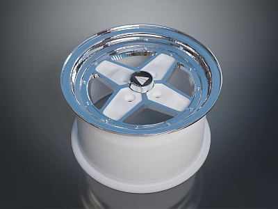 Modern Car Wheel Rim Design With Chrome Trim And Spoke Center Emblem 3d model